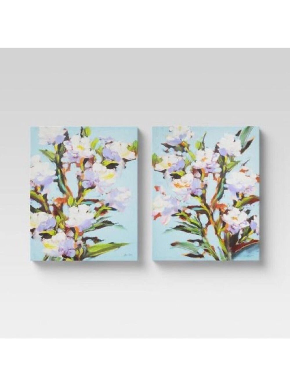 Set of 2 16" x 20" Decorative Wall Art Canvases Blue - Picture 1 of 3